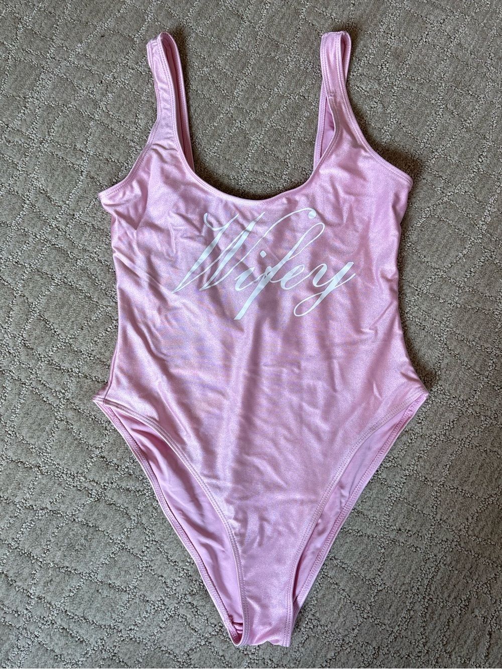 “Wifey” Pink One-Piece Swimsuit